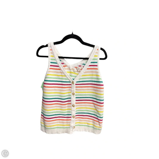 Top Sleeveless By Loft In Striped Pattern, Size: L