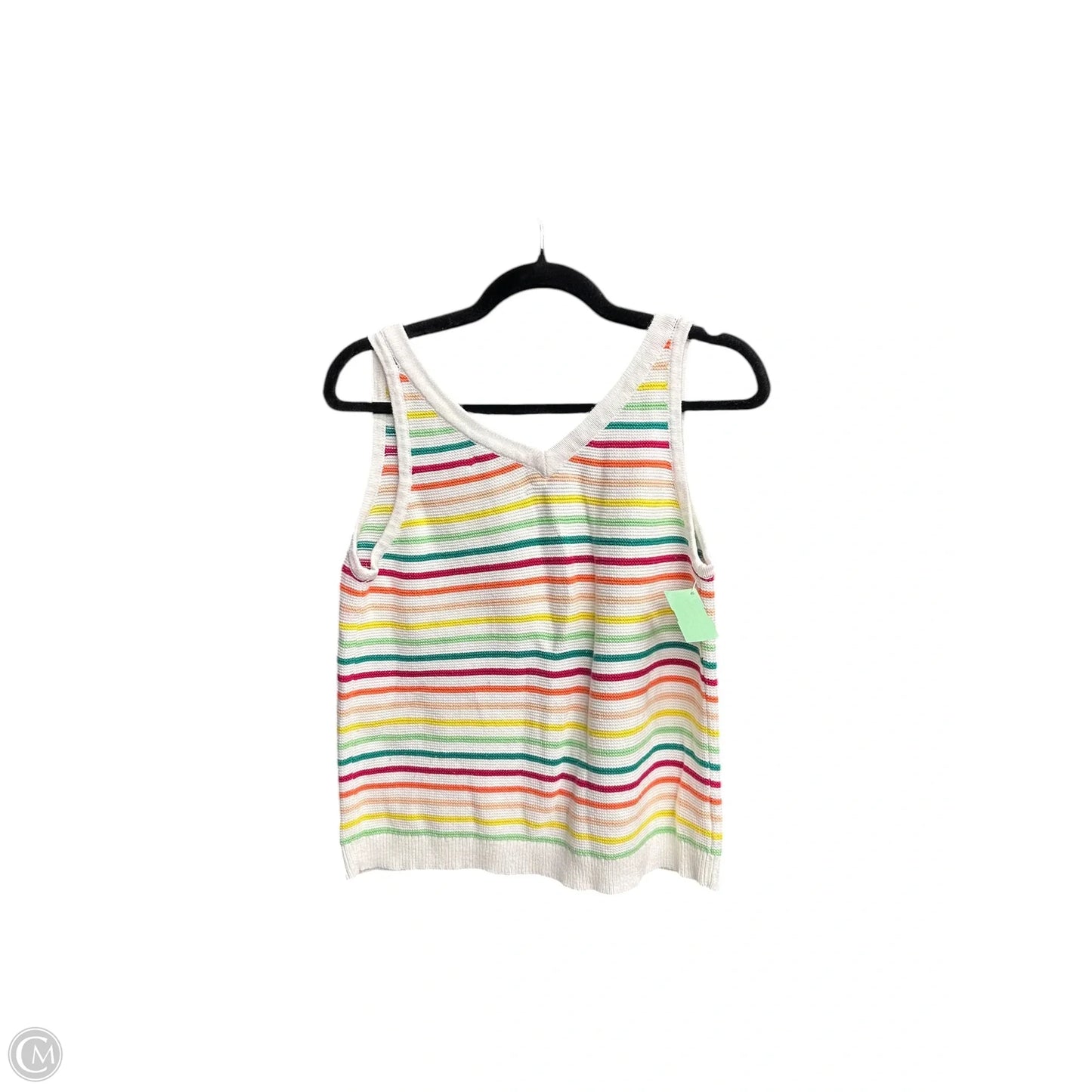 Top Sleeveless By Loft In Striped Pattern, Size: L