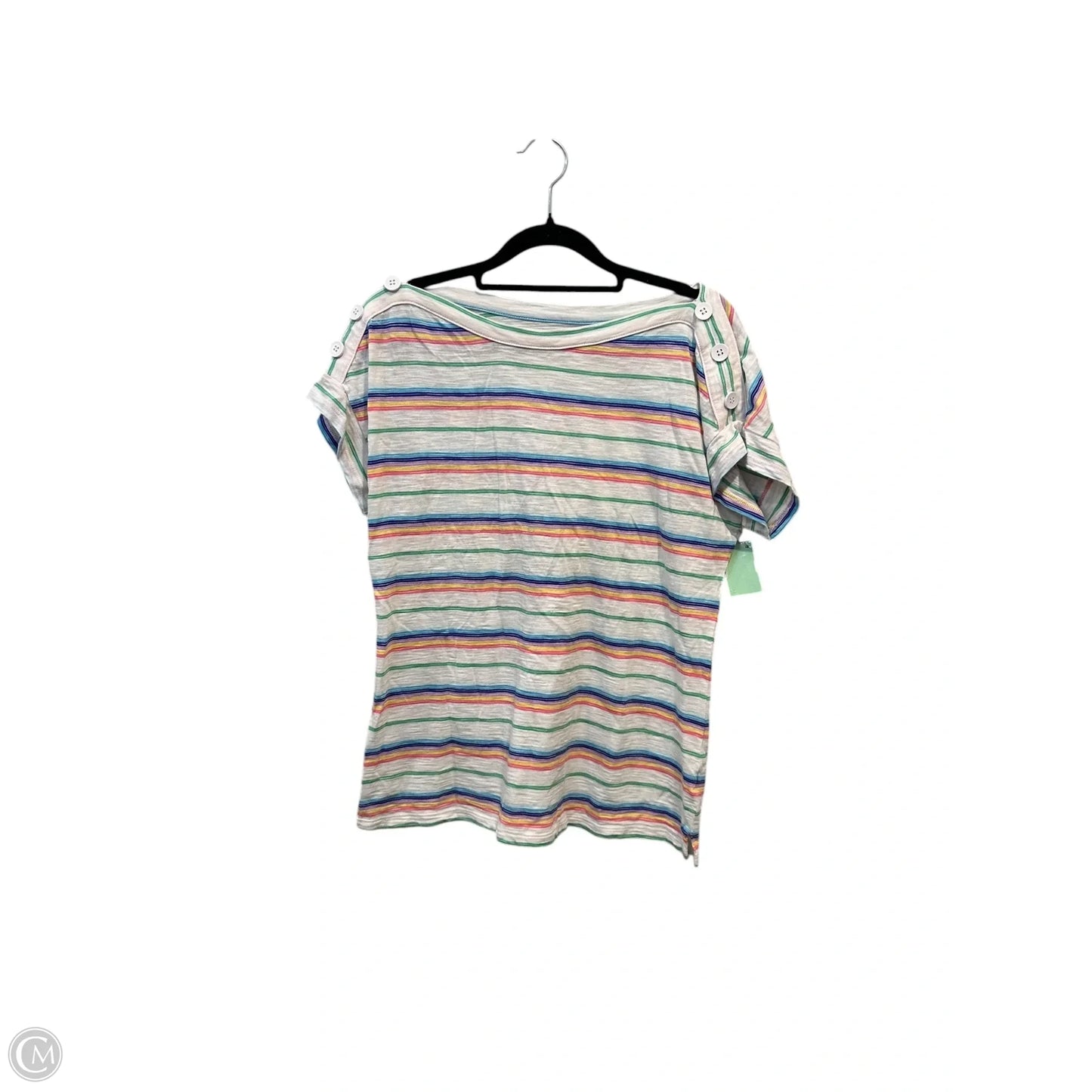 Top Short Sleeve By Talbots In Striped Pattern, Size: S