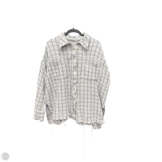 Top Long Sleeve By We The Free In Checkered Pattern, Size: L