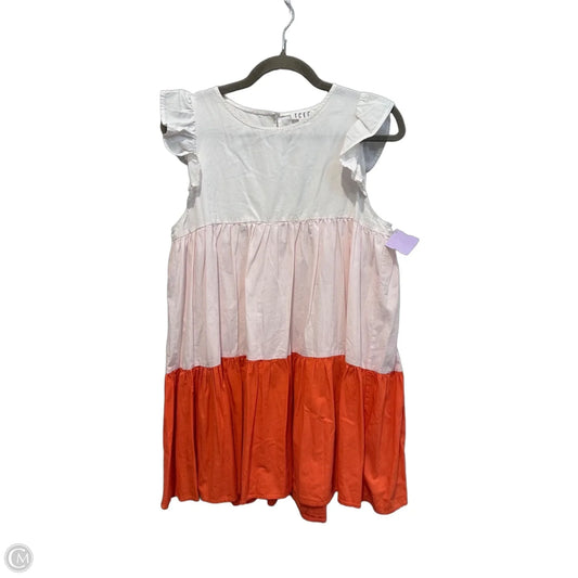 Dress Casual Short By Tcec In Pink & White, Size: M
