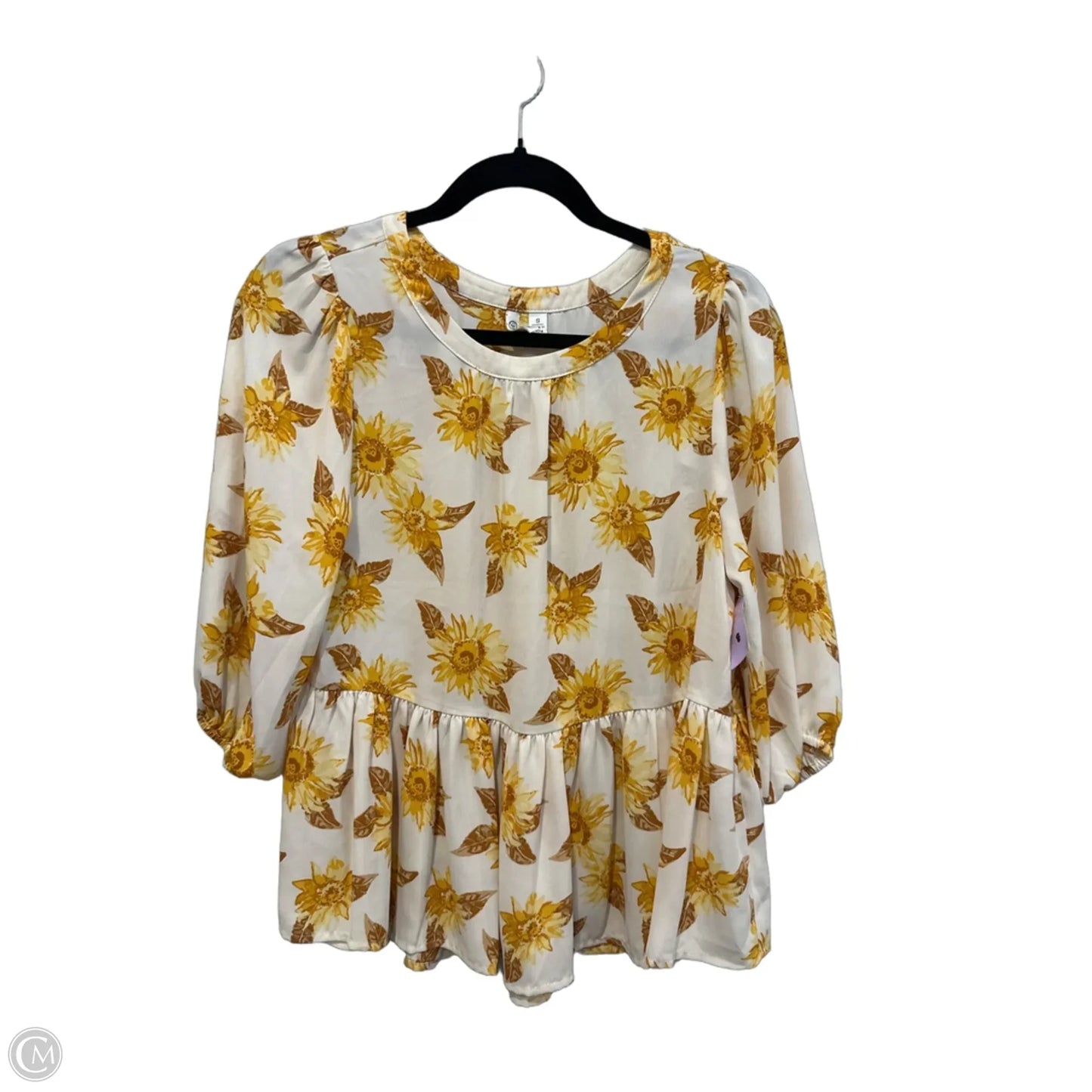 Top 3/4 Sleeve By Versona In Floral Print, Size: S