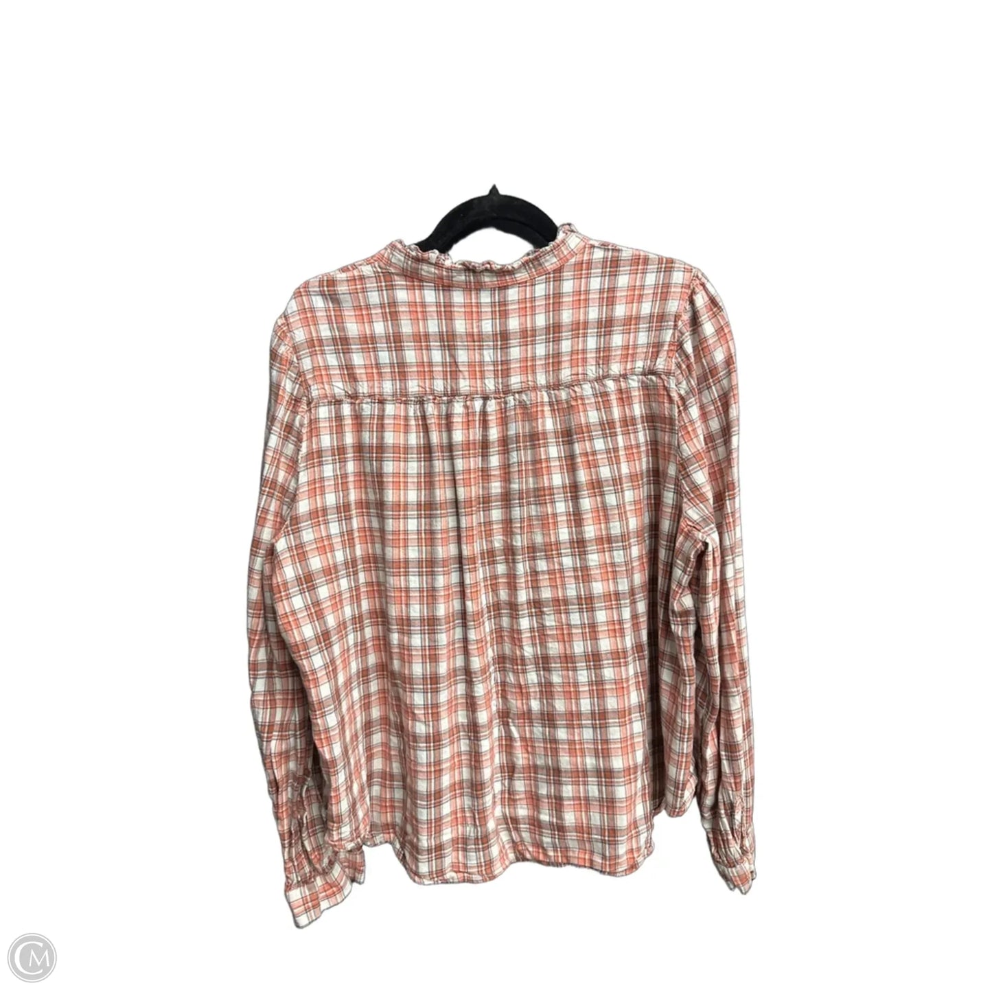 Top Long Sleeve By Loft In Plaid Pattern, Size: Xl