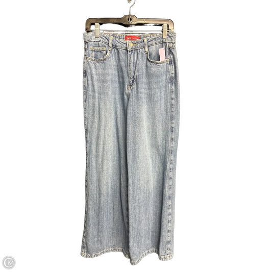 Jeans Wide Leg By Zara In Blue Denim, Size: 4