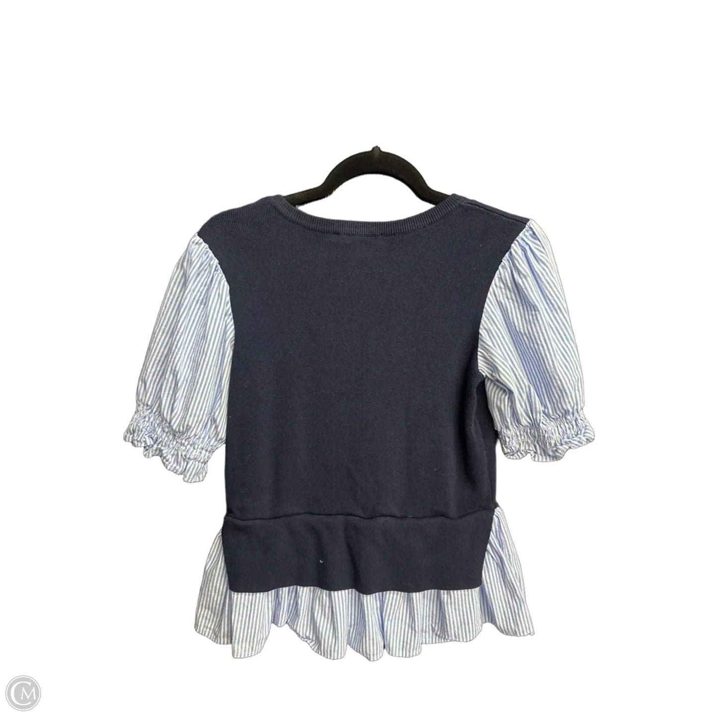 Top Short Sleeve By Anthropologie In Navy, Size: Xs