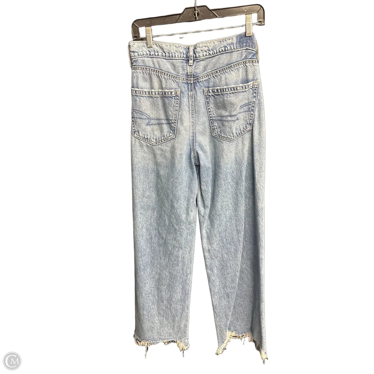Jeans Wide Leg By American Eagle In Blue Denim, Size: 4