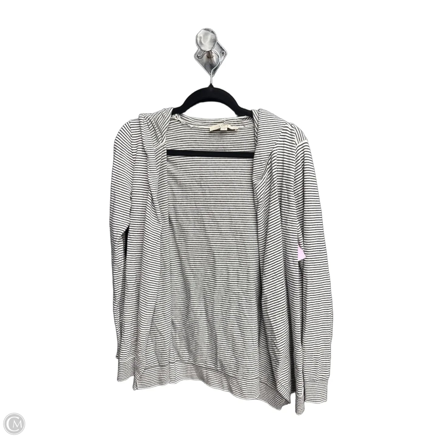 Cardigan By Loft In Striped Pattern, Size: M