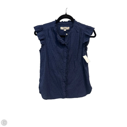Top Sleeveless By Loft In Navy, Size: Xsp