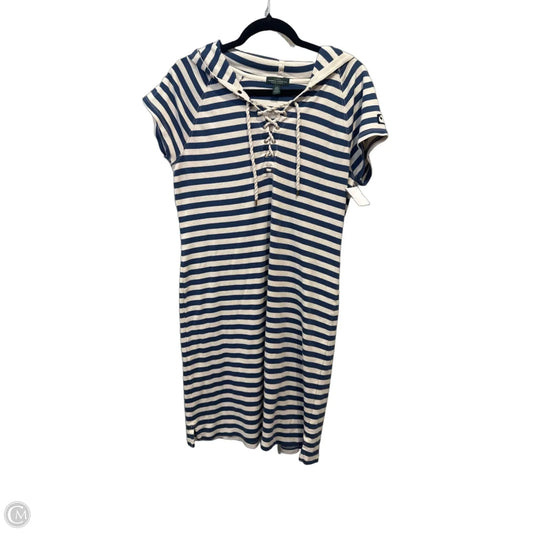Dress Casual Midi By Ralph Lauren In Striped Pattern, Size: L