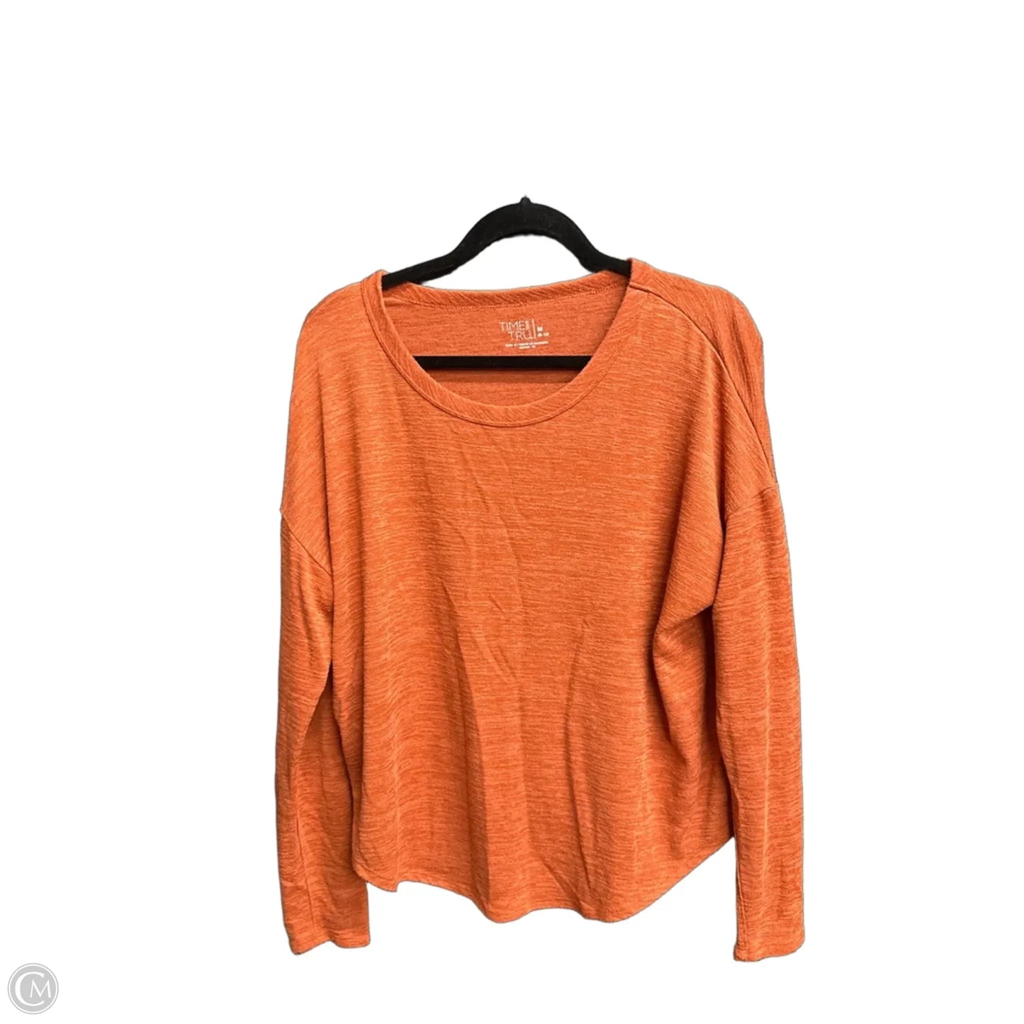 Top Long Sleeve By Time And Tru In Orange, Size: M