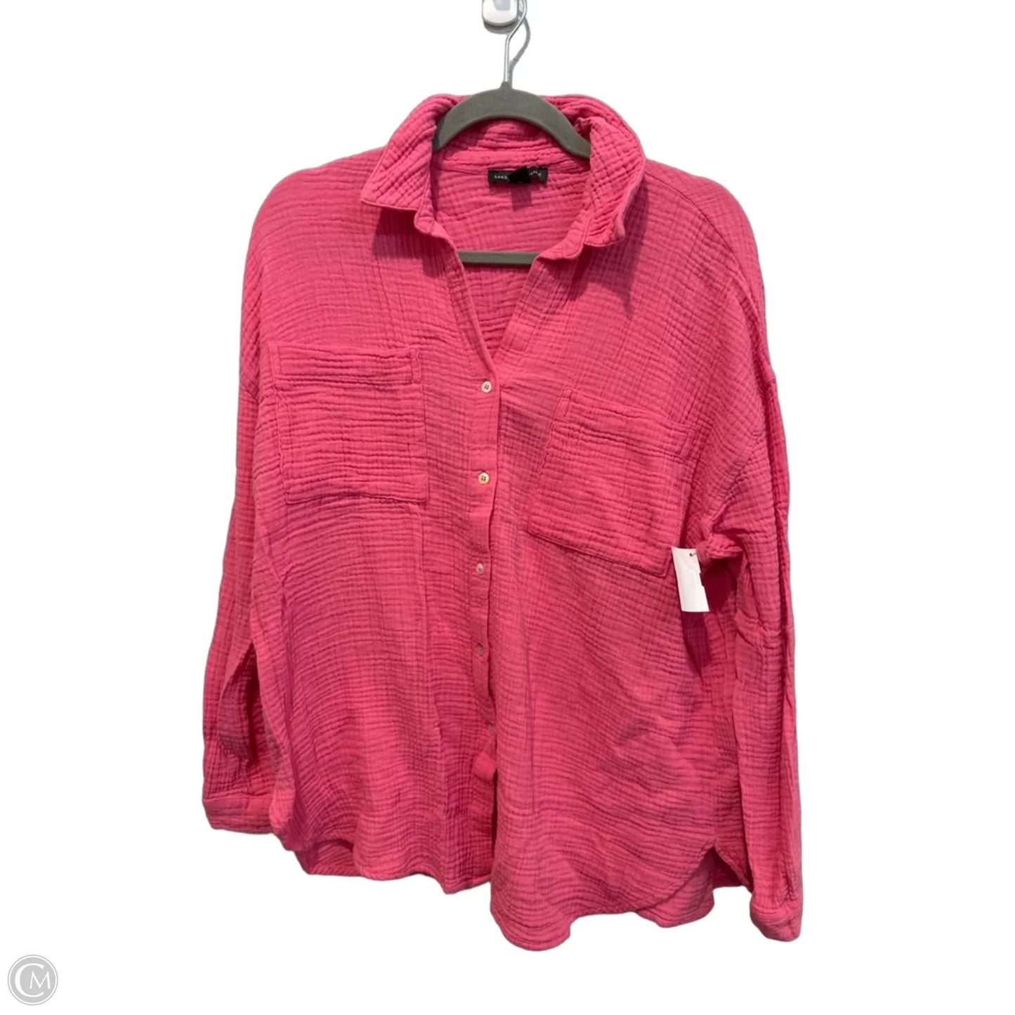 Top Long Sleeve By Saks Fifth Avenue In Pink, Size: M