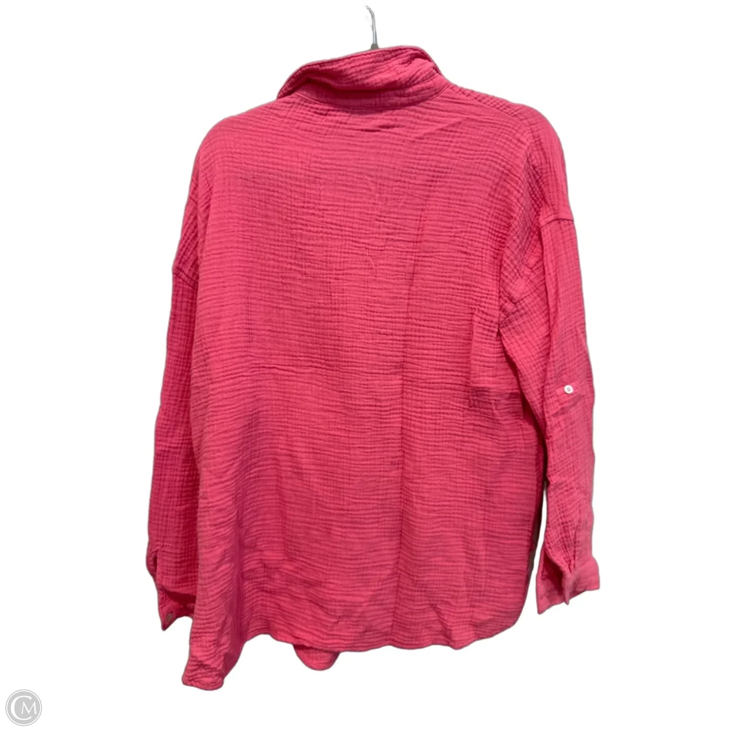 Top Long Sleeve By Saks Fifth Avenue In Pink, Size: M