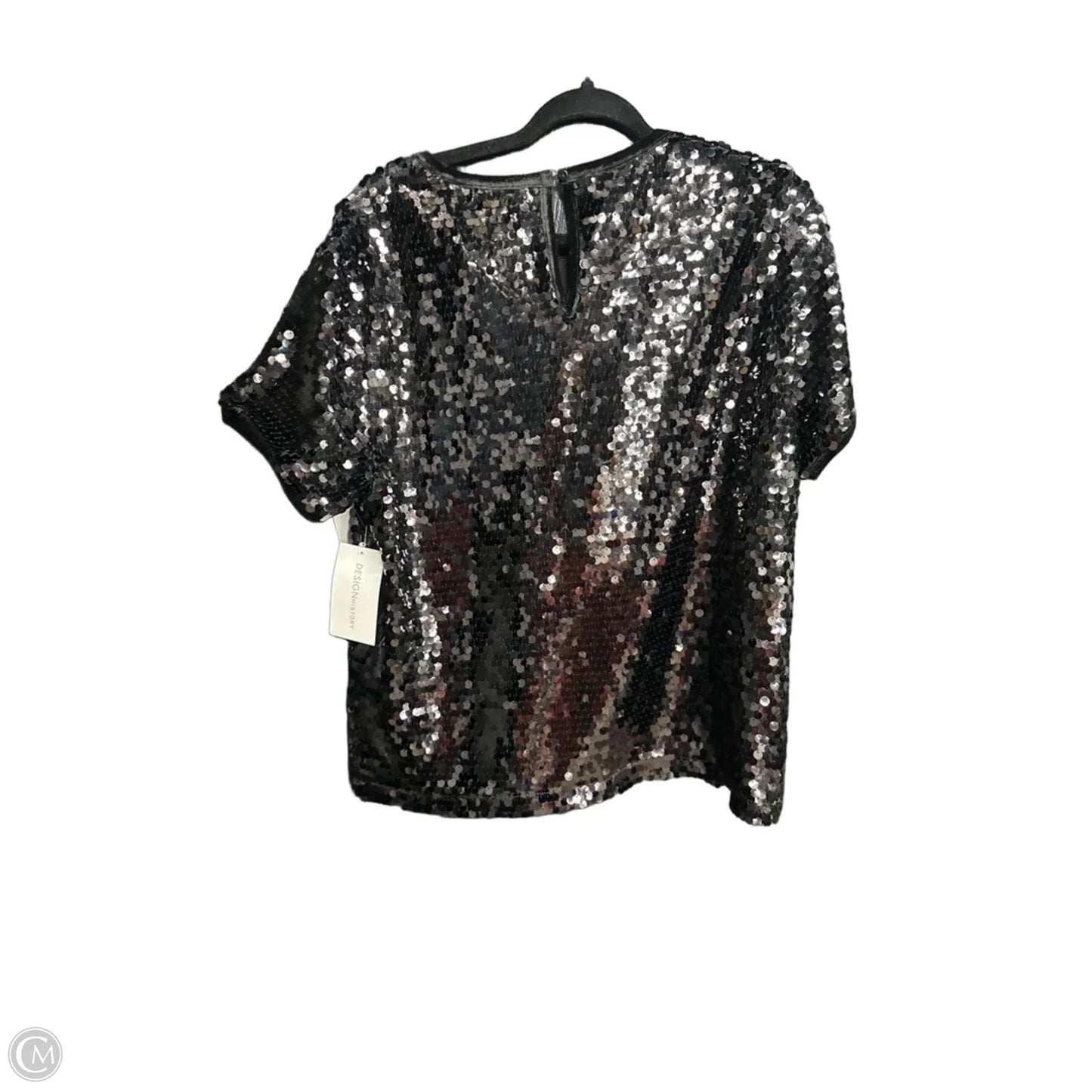 Top Short Sleeve By Design History In Black, Size: L