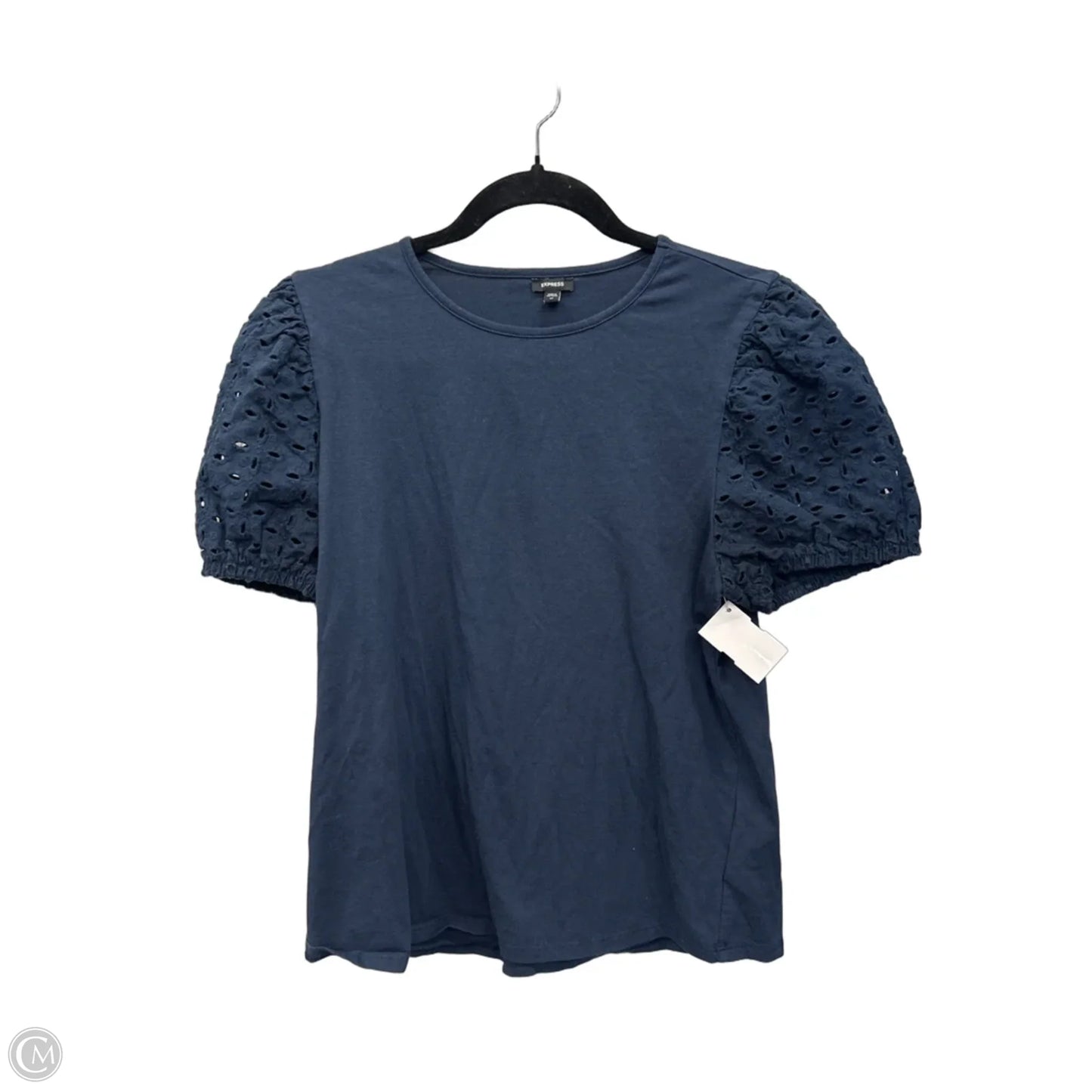Top Short Sleeve By Express In Navy, Size: M