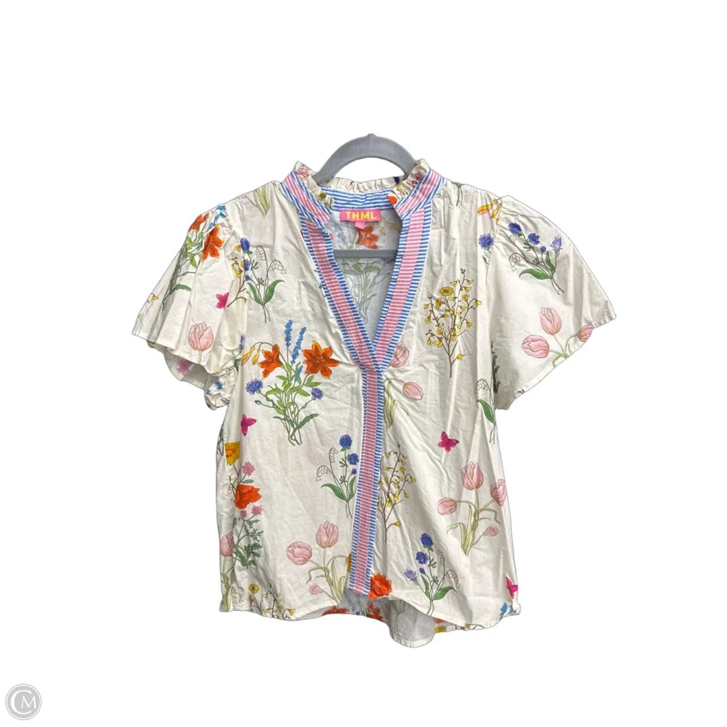 Top Short Sleeve By Thml In Floral Print, Size: M