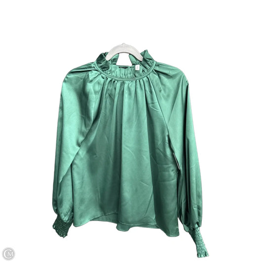 Blouse Long Sleeve By Glam In Green, Size: S