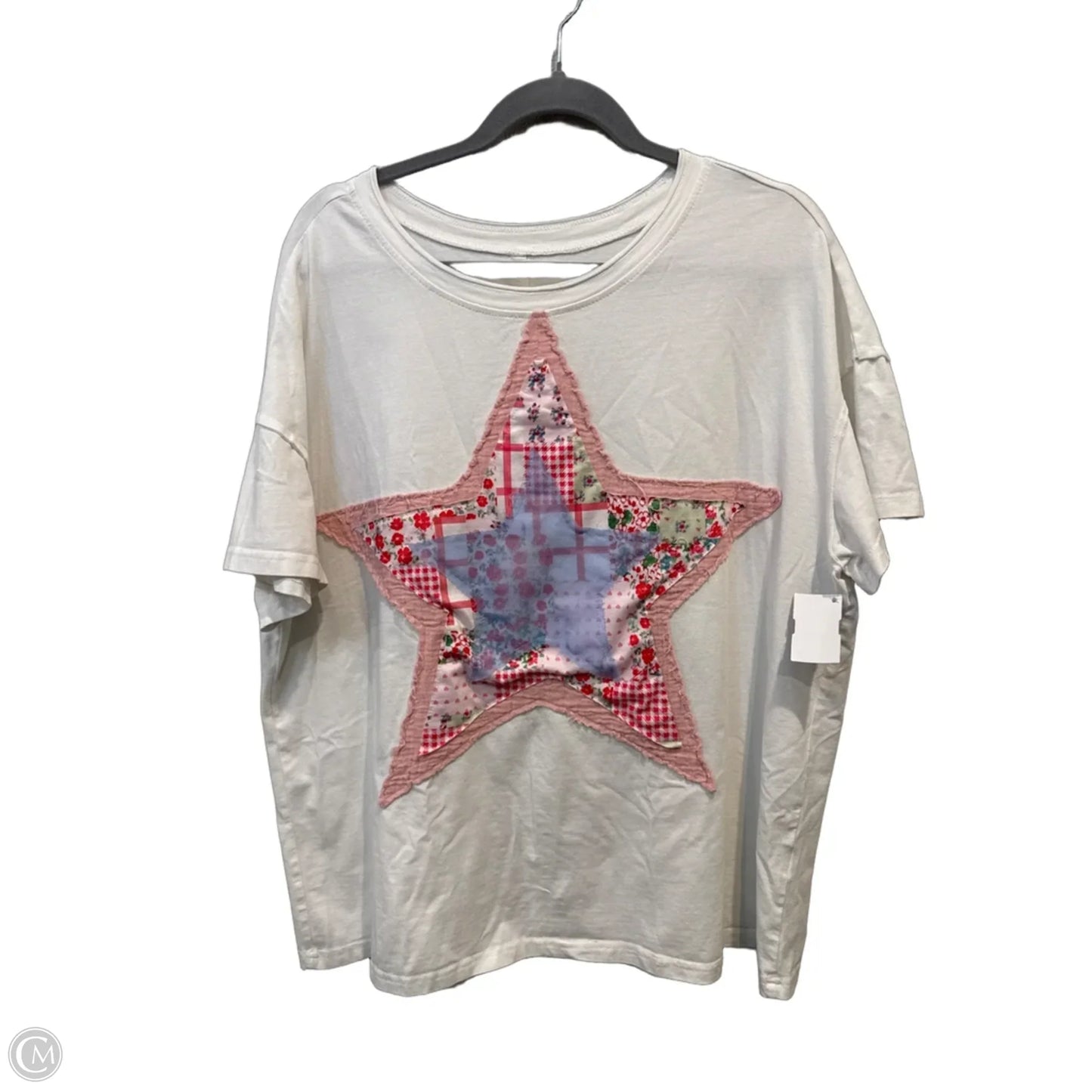 Top Short Sleeve By Clothes Mentor In White, Size: M