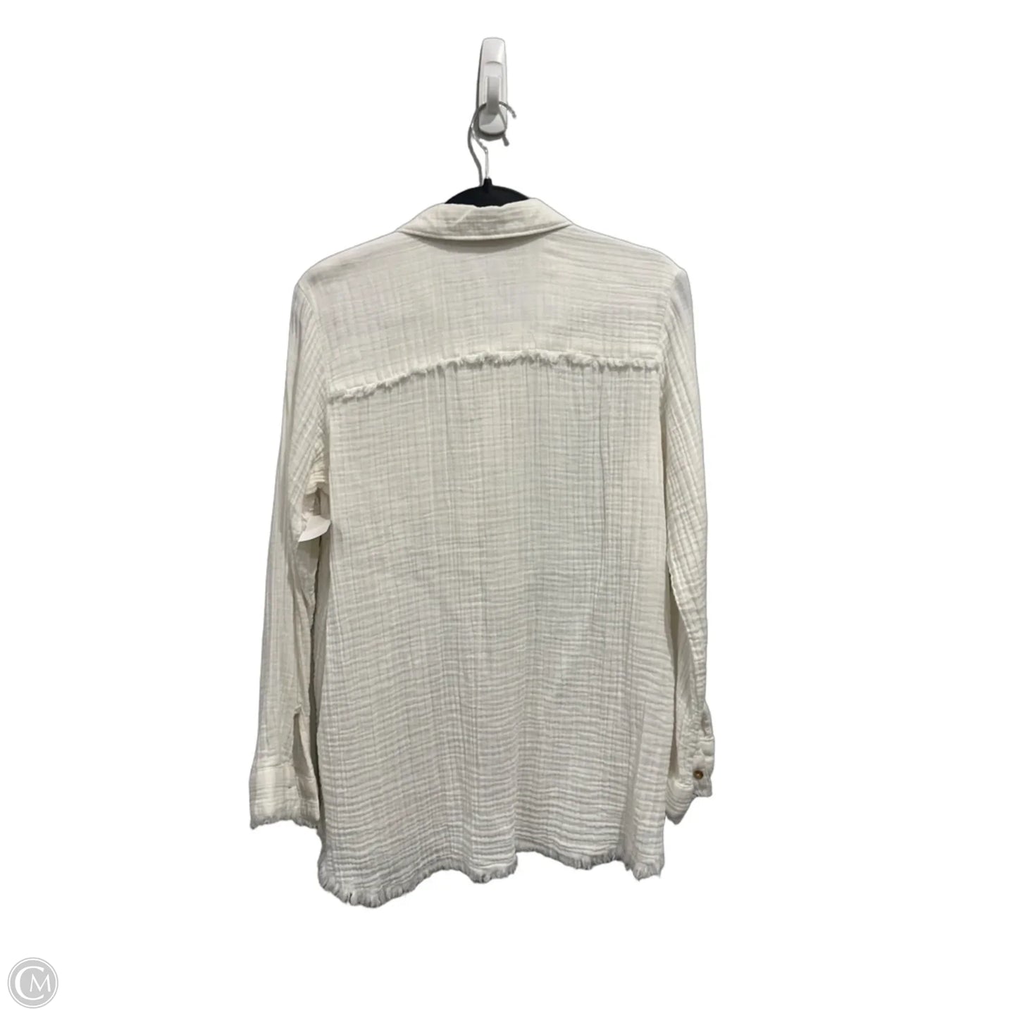 Top Long Sleeve By Natural Reflections In White, Size: M