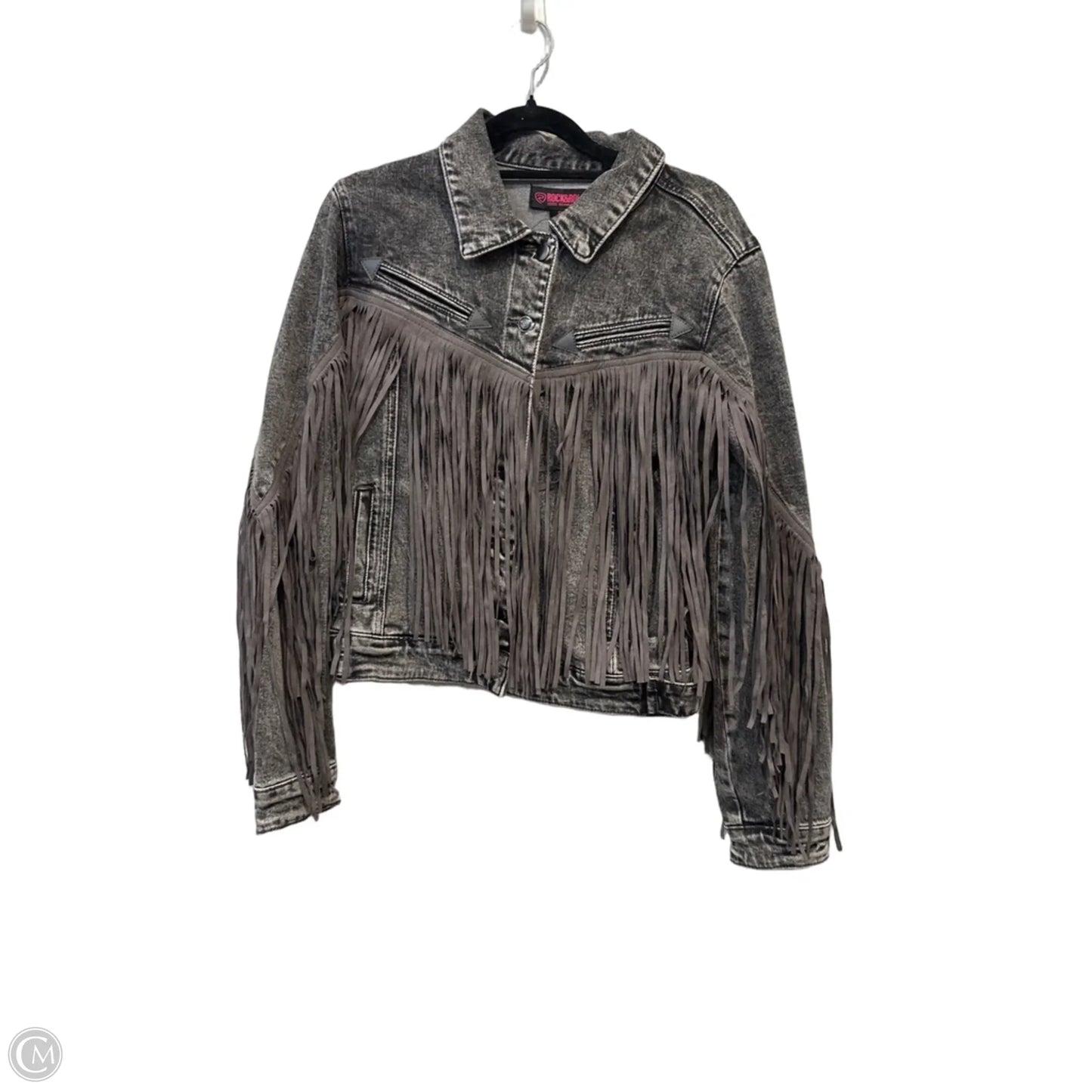 Jacket Denim By Rock & Roll In Black Denim, Size: S
