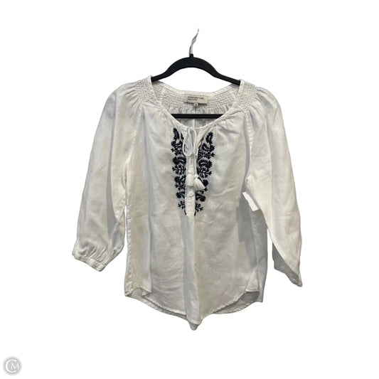 Top Long Sleeve By Jones New York In White, Size: Mp