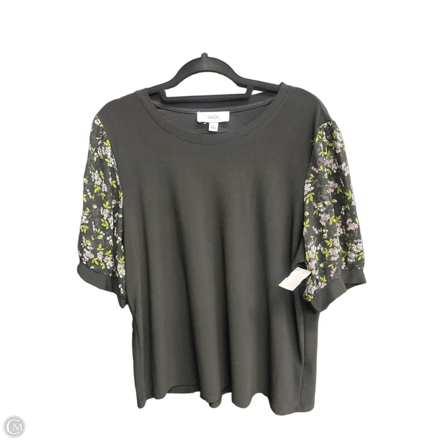 Top Short Sleeve By Cece In Black, Size: Xl