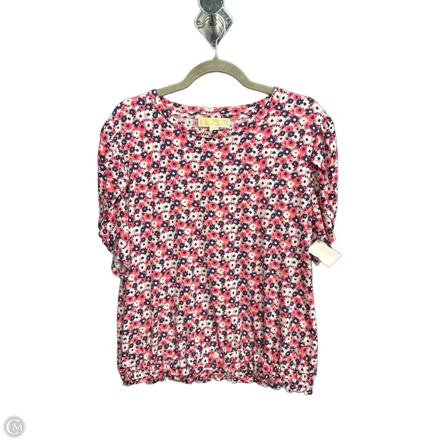 Top Short Sleeve Designer By Michael Kors In Floral Print, Size: Xl
