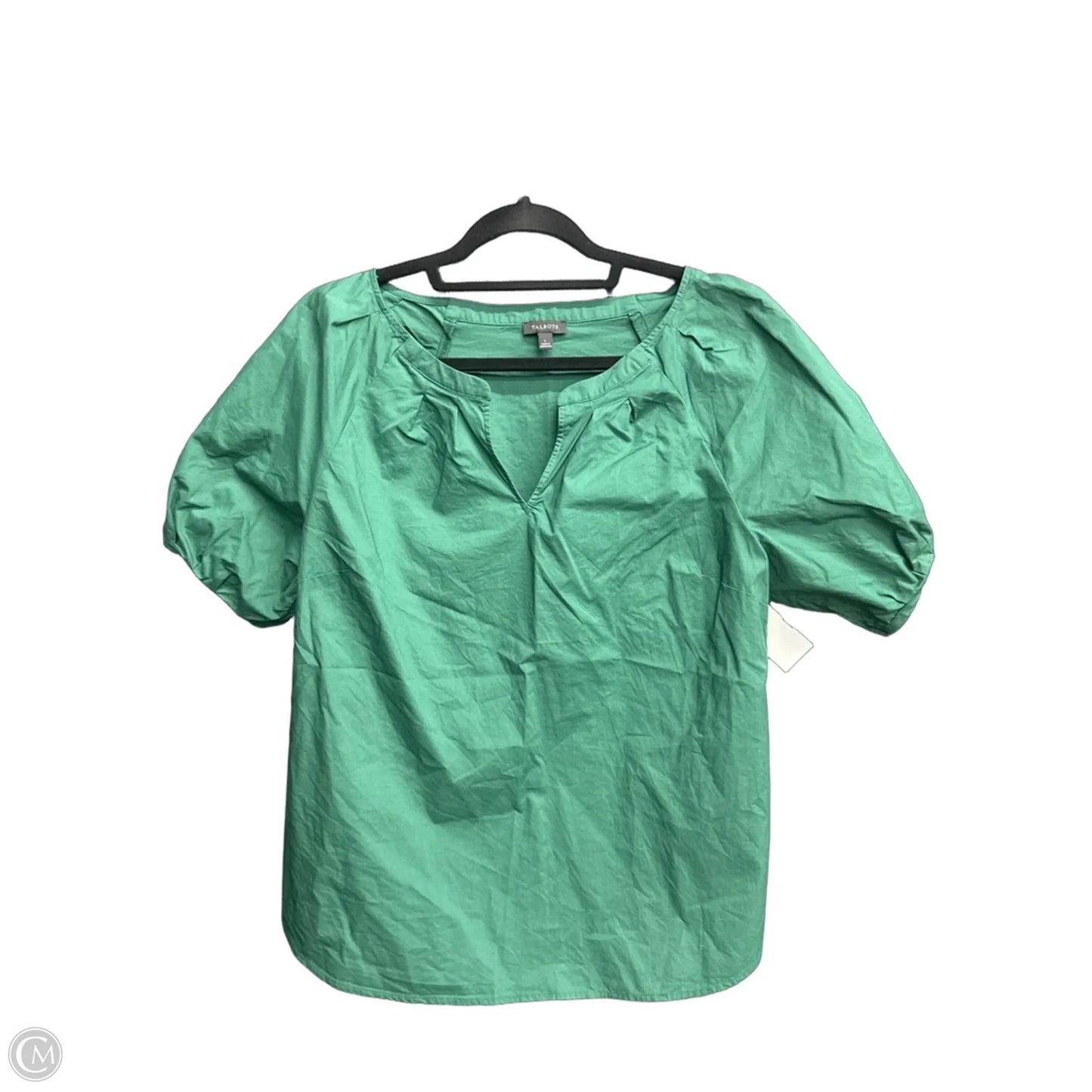 Top Short Sleeve By Talbots In Green, Size: L