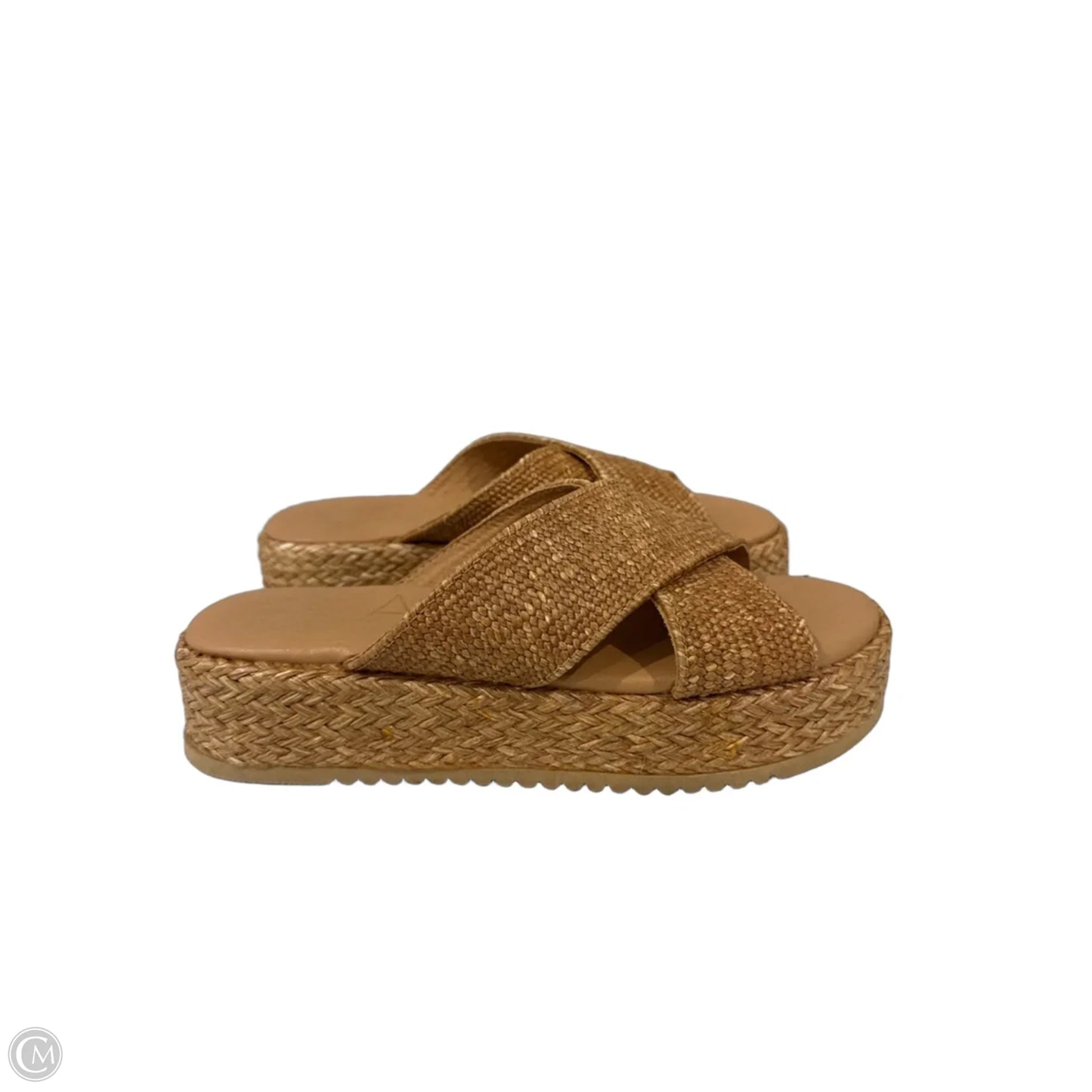 Sandals Heels Platform By Clothes Mentor In Brown, Size: 8