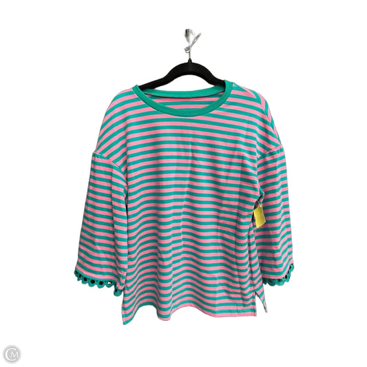 Top 3/4 Sleeve By Clothes Mentor In Striped Pattern, Size: M