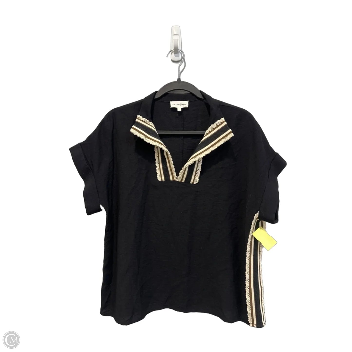 Top Short Sleeve By Entro In Black, Size: M