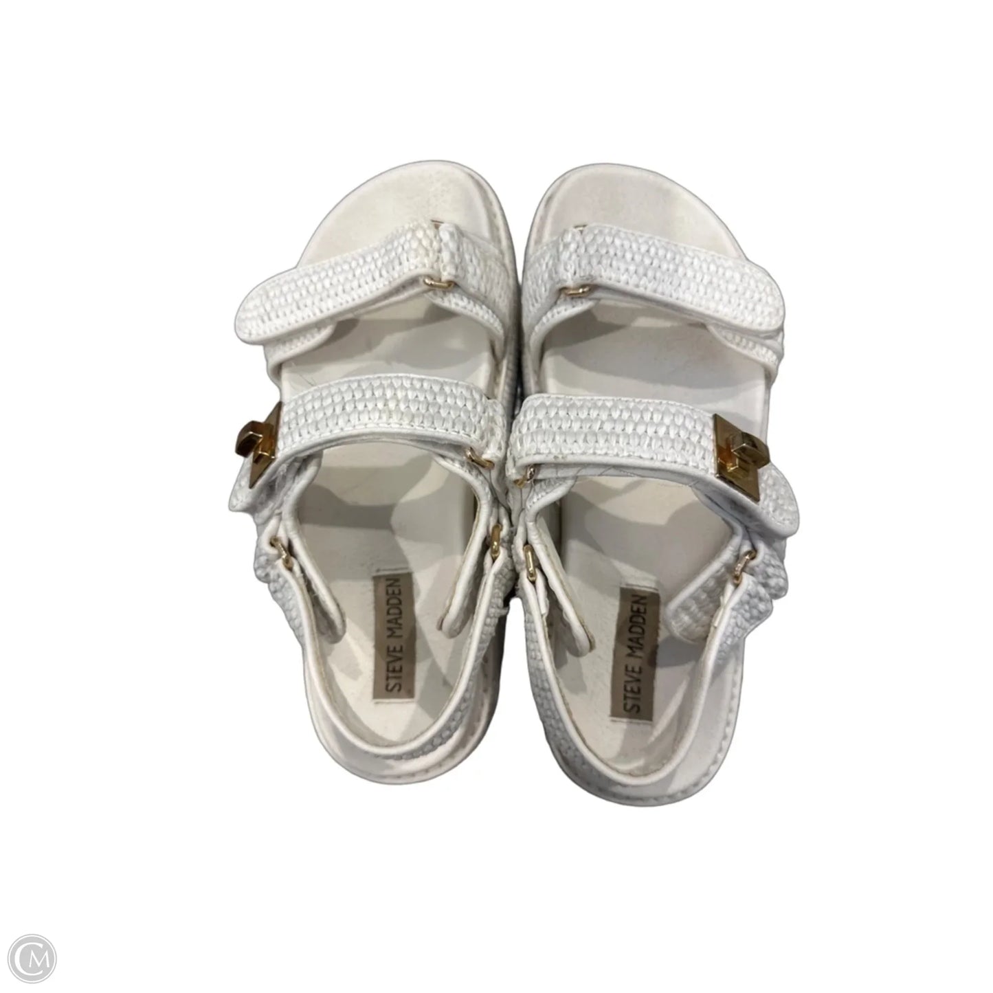 Sandals Heels Platform By Steve Madden In White, Size: 9.5