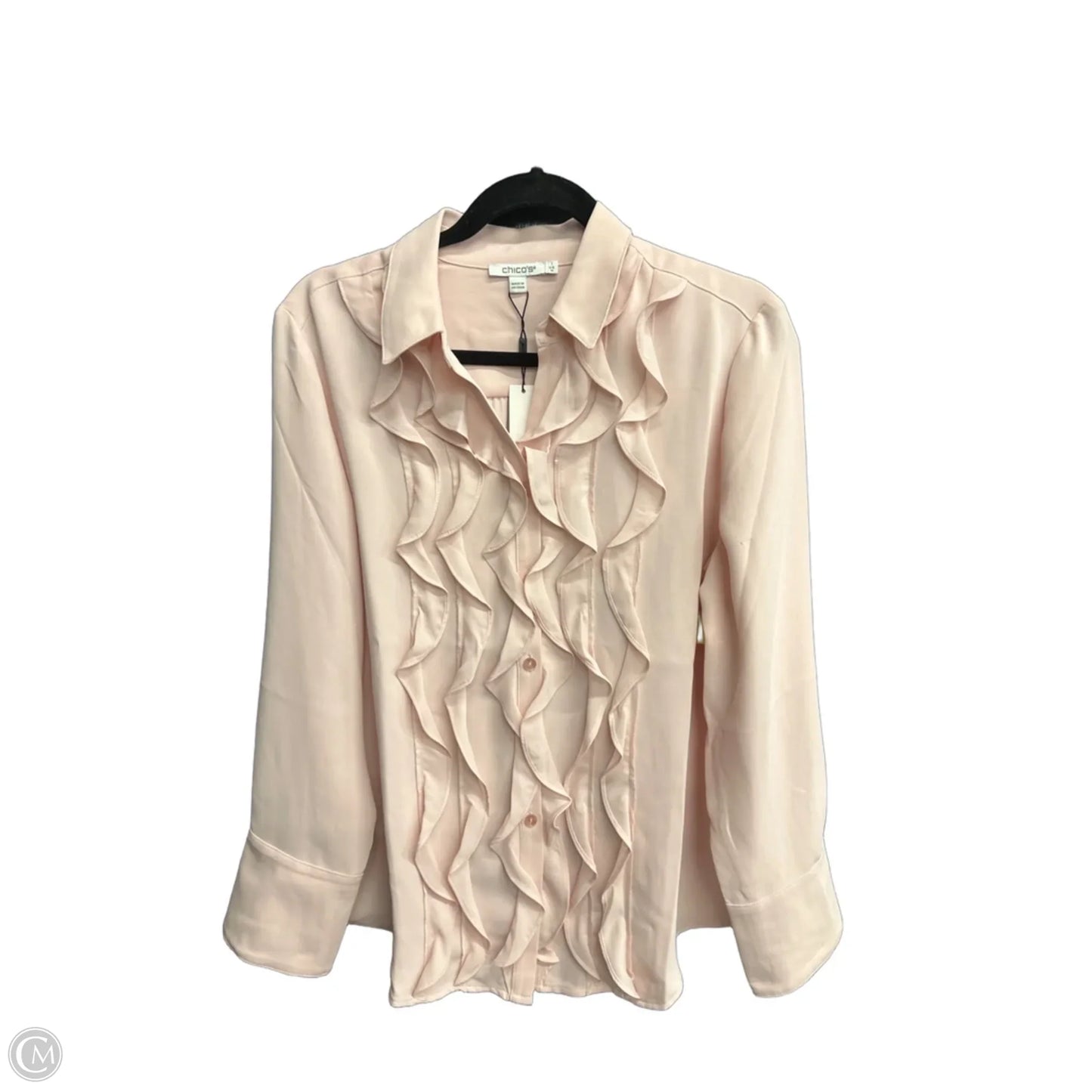 Top Long Sleeve By Chicos In Pink, Size: M