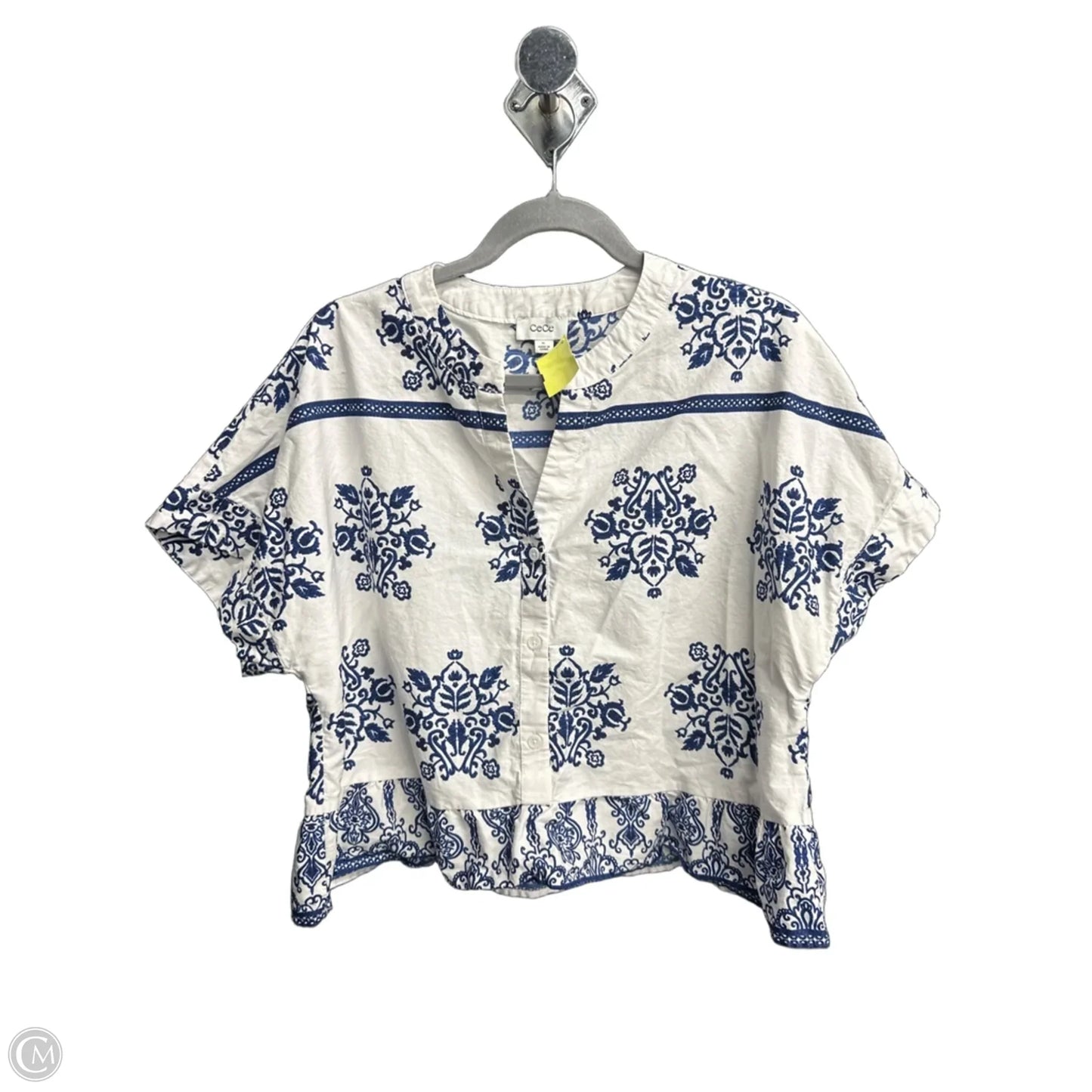 Top Short Sleeve By Cece In Floral Print, Size: Xl