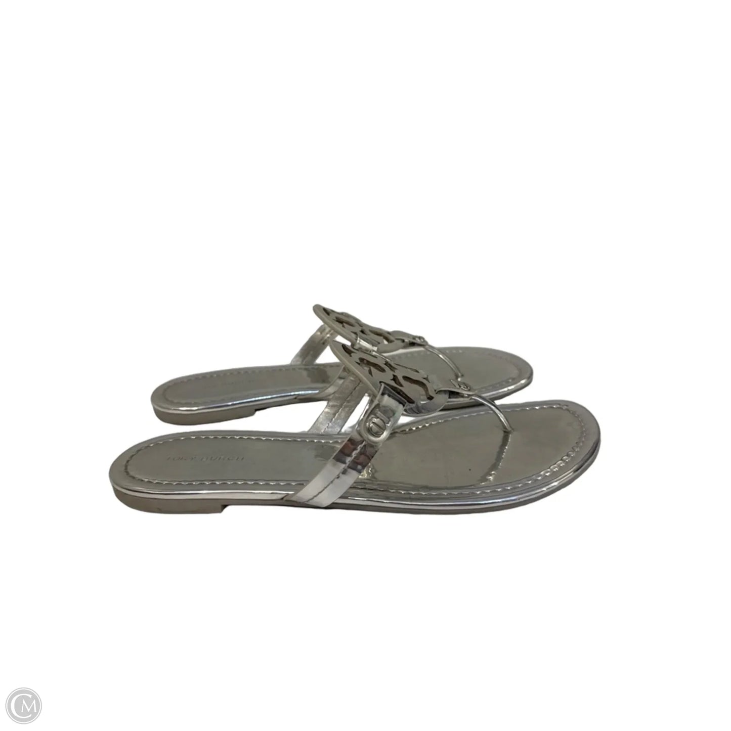 Sandals Designer By Tory Burch In Silver, Size: 8.5