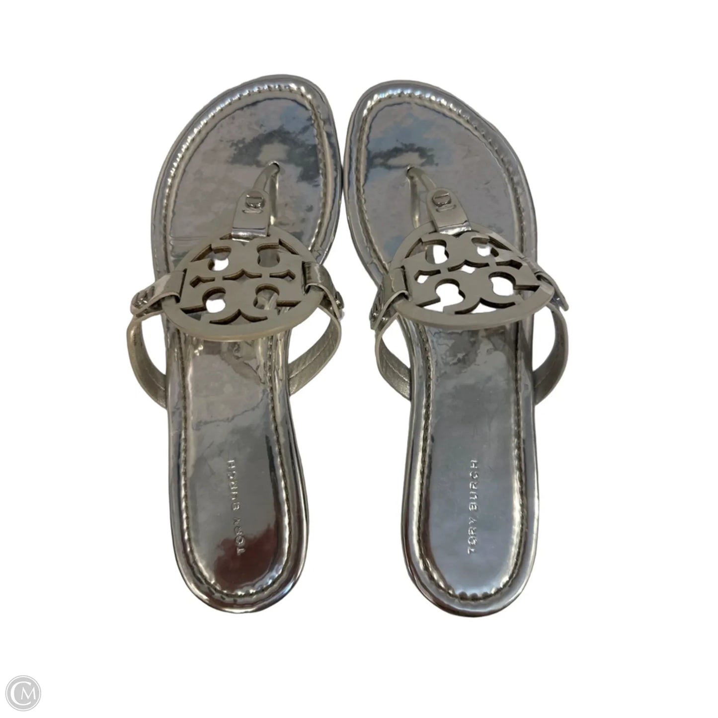 Sandals Designer By Tory Burch In Silver, Size: 8.5