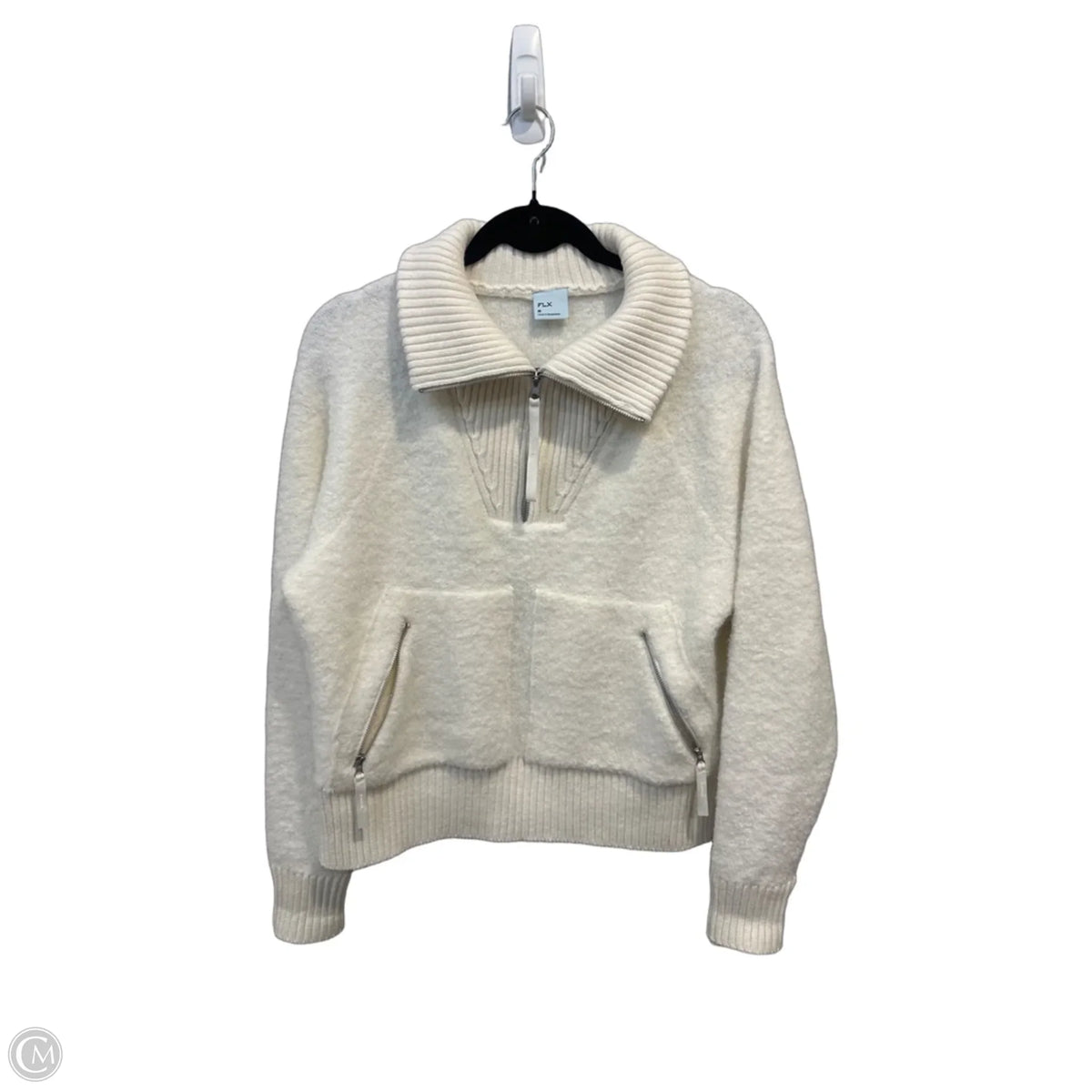 Sweatshirt Collar By Flx In Cream, Size: M