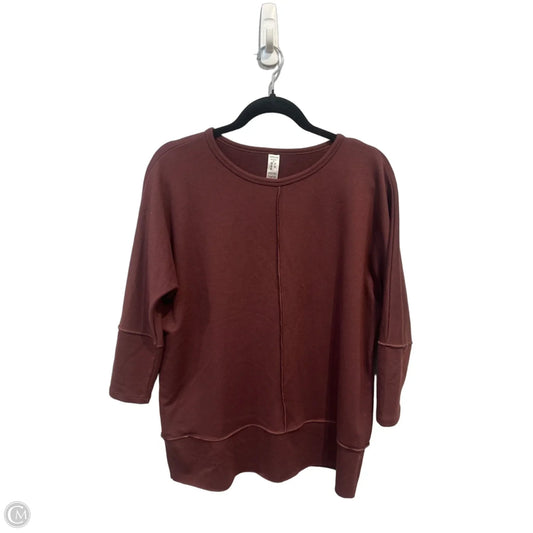 Top 3/4 Sleeve By Spanx In Maroon, Size: Xs