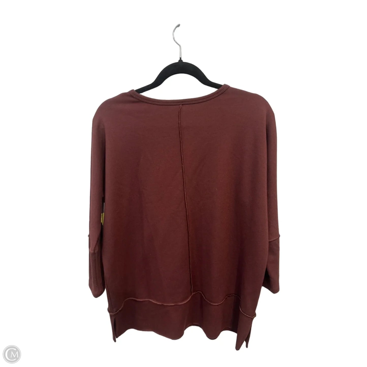Top 3/4 Sleeve By Spanx In Maroon, Size: Xs