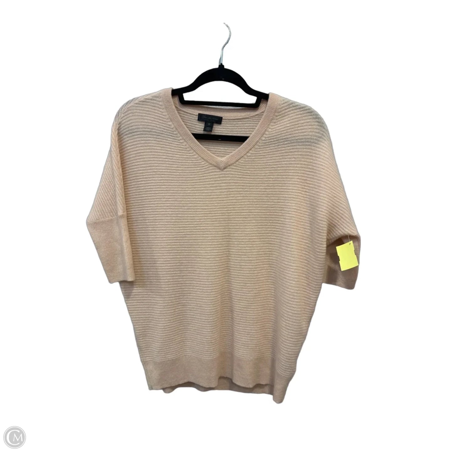 Sweater Short Sleeve By Saks Fifth Avenue In Pink, Size: Xs