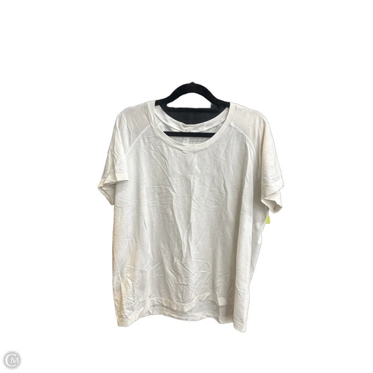 Athletic Top Short Sleeve By Lululemon In White, Size: 2x