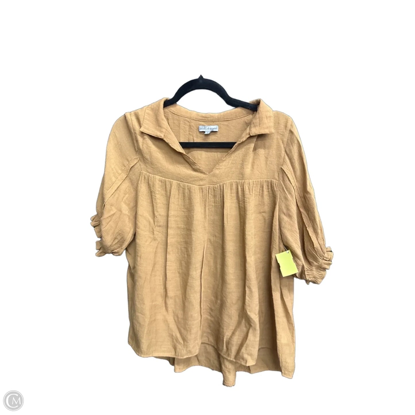 Top Short Sleeve By Wishlist In Brown, Size: S