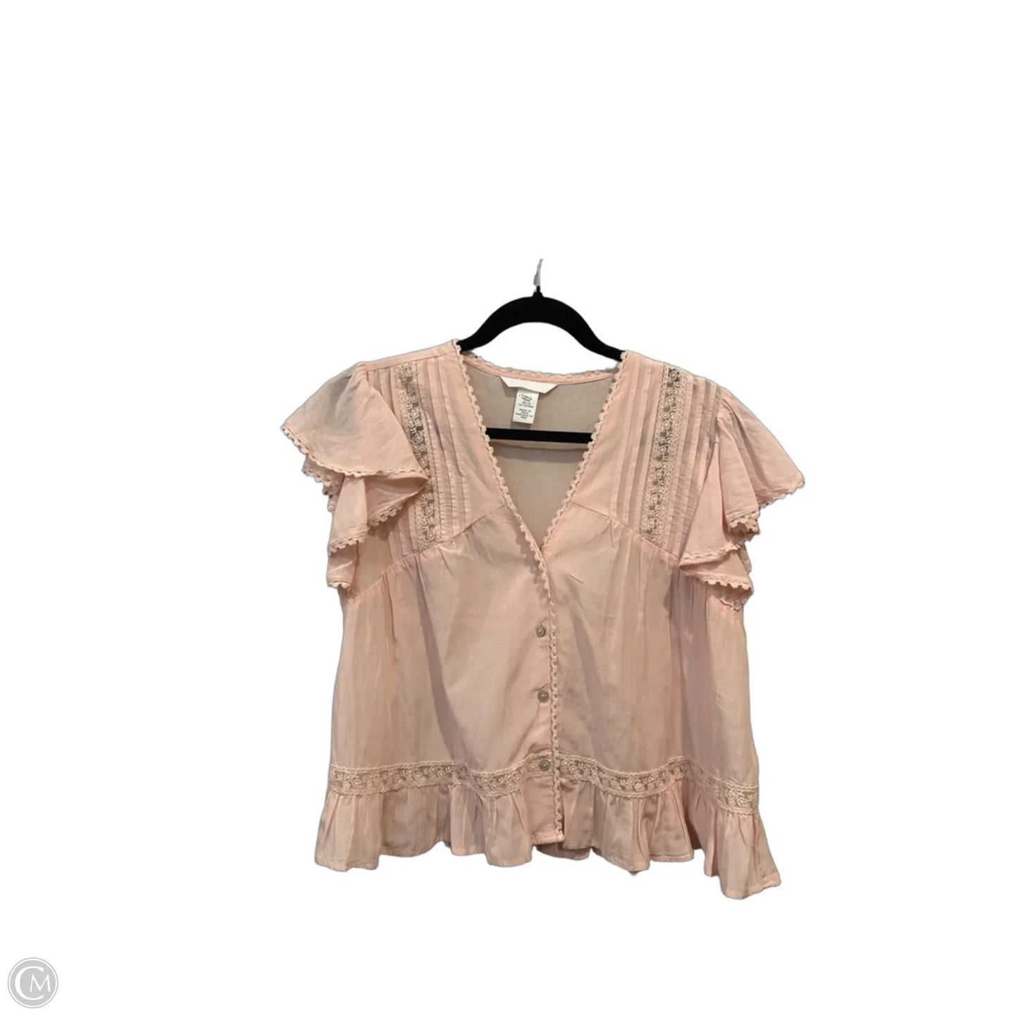 Top Short Sleeve By H&m In Pink, Size: S
