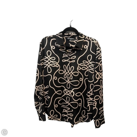 Top Long Sleeve Designer By Karl Lagerfeld In Multi-colored, Size: S