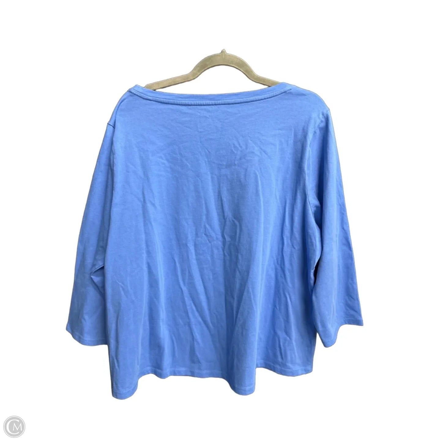 Top 3/4 Sleeve By Talbots In Blue, Size: 2x
