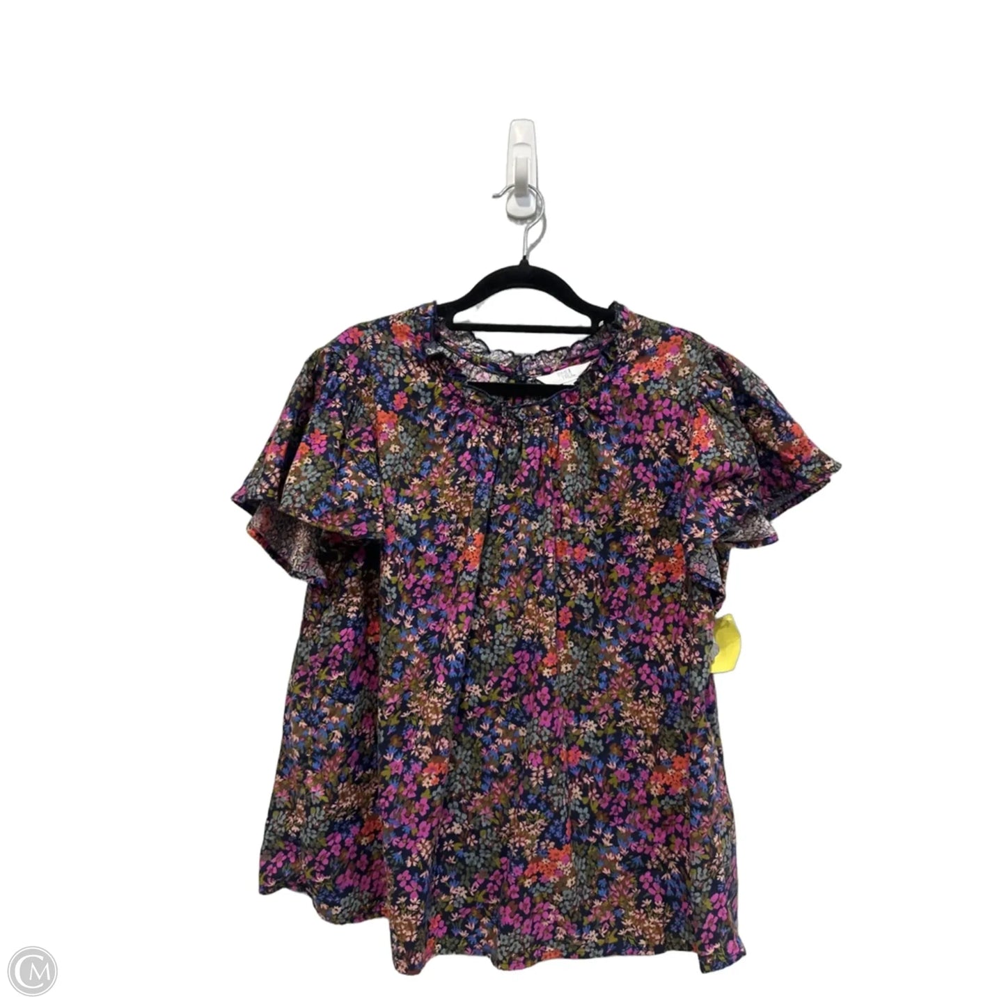 Top Short Sleeve By Time And Tru In Floral Print, Size: L
