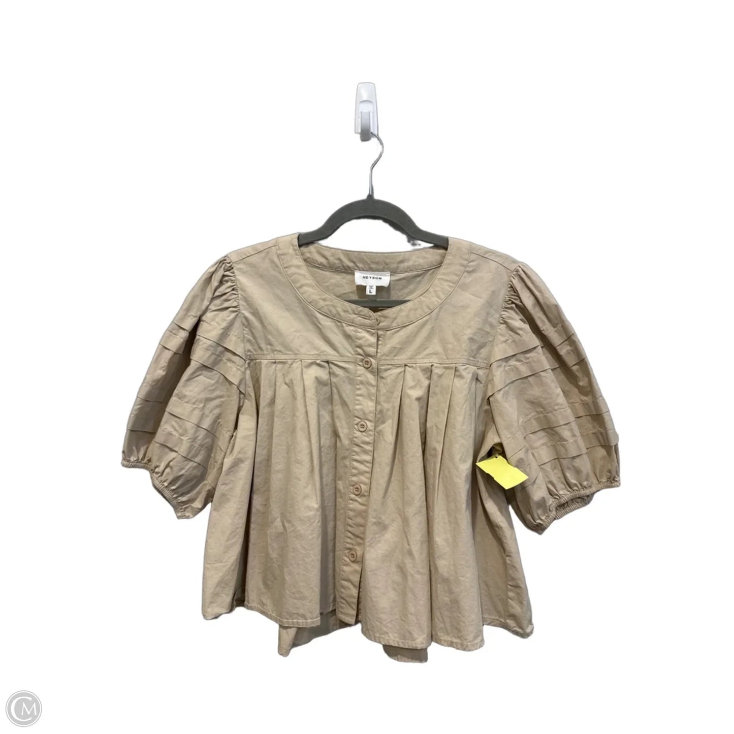 Top Short Sleeve By Heyson In Cream, Size: L