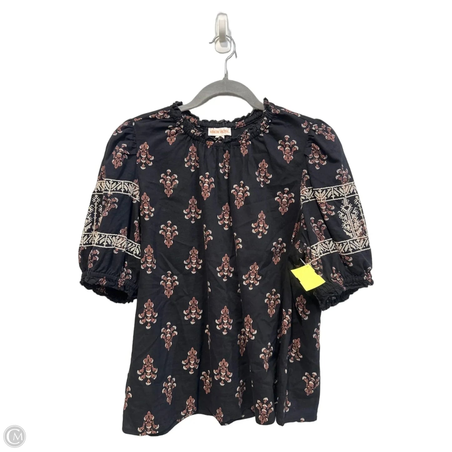Top Short Sleeve By Knox Rose In Floral Print, Size: M