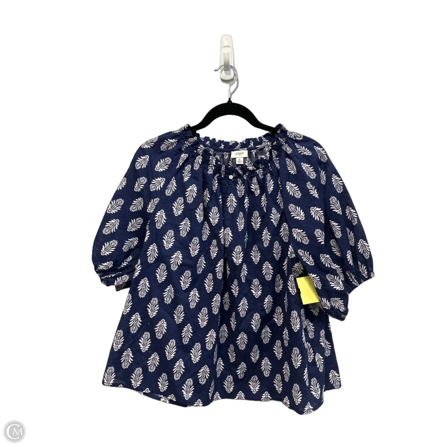 Top Short Sleeve By J. Crew In Navy, Size: L