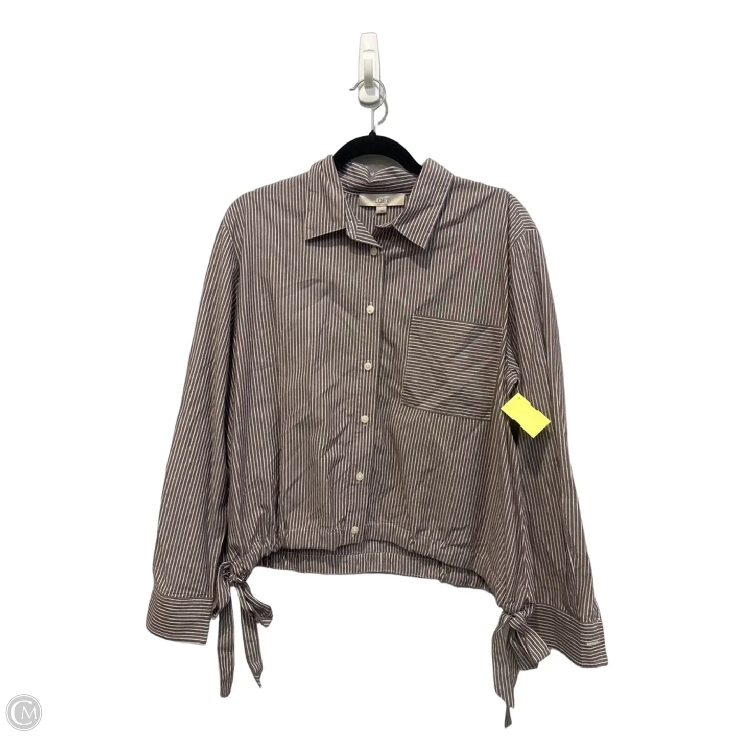Top Long Sleeve By Loft In Striped Pattern, Size: L