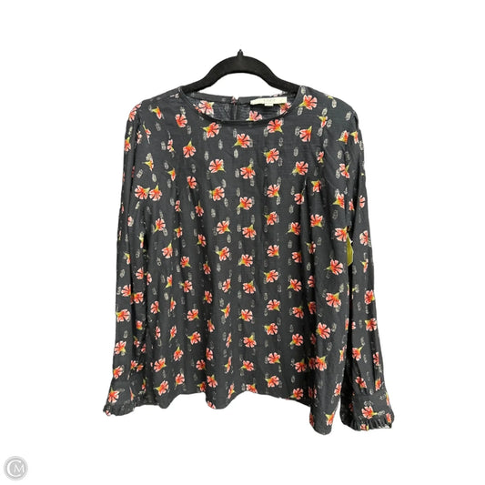 Top Long Sleeve By Loft In Floral Print, Size: L
